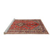 Sideview of Machine Washable Traditional Light Copper Gold Rug, wshtr3355