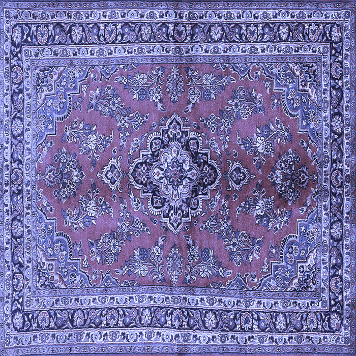 Square Medallion Blue Traditional Rug, tr3355blu