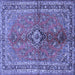 Square Medallion Blue Traditional Rug, tr3355blu