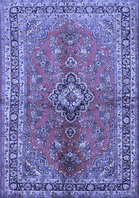 Medallion Blue Traditional Rug, tr3355blu