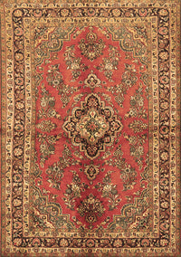 Medallion Brown Traditional Rug, tr3355brn