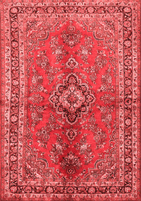 Medallion Red Traditional Rug, tr3355red