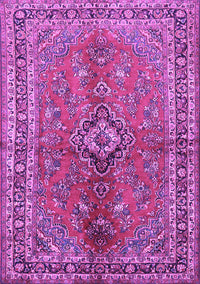 Medallion Purple Traditional Rug, tr3355pur