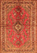 Serging Thickness of Machine Washable Medallion Orange Traditional Area Rugs, wshtr3355org