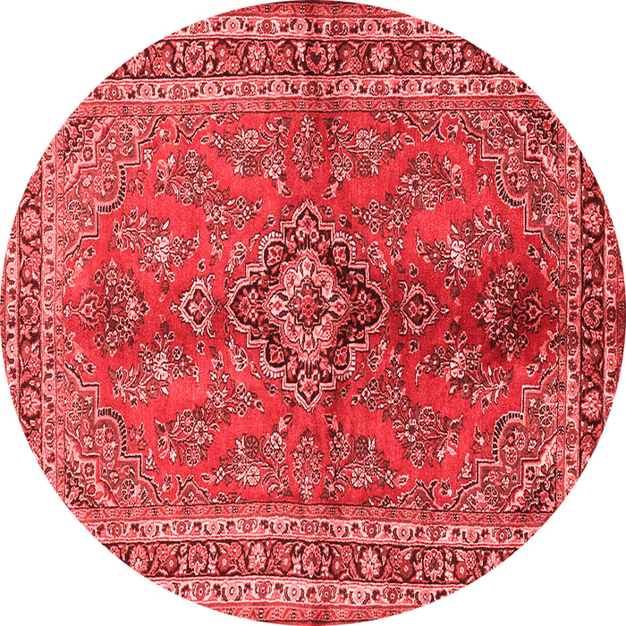 Machine Washable Medallion Red Traditional Rug, wshtr3355red