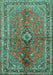 Medallion Turquoise Traditional Rug, tr3355turq