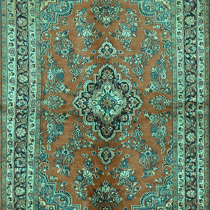 Medallion Turquoise Traditional Rug, tr3355turq