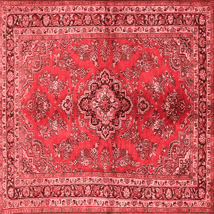 Machine Washable Medallion Red Traditional Rug, wshtr3355red