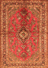 Medallion Orange Traditional Rug, tr3355org