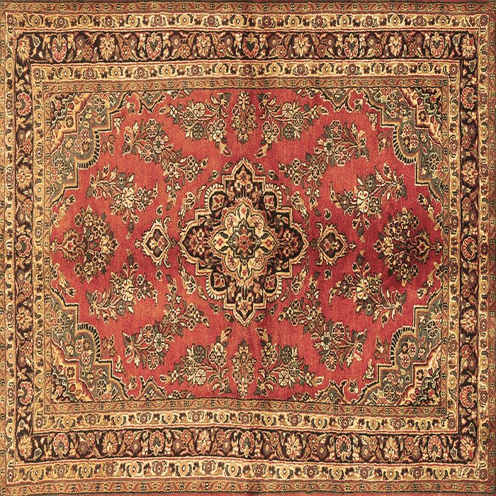 Square Medallion Brown Traditional Rug, tr3355brn