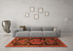 Machine Washable Animal Orange Traditional Area Rugs in a Living Room, wshtr3356org