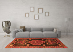 Machine Washable Animal Orange Traditional Area Rugs in a Living Room, wshtr3356org