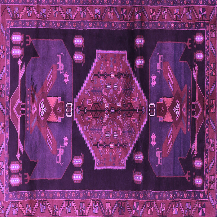 Square Machine Washable Animal Purple Traditional Area Rugs, wshtr3356pur
