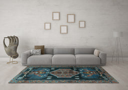Machine Washable Animal Light Blue Traditional Rug in a Living Room, wshtr3356lblu