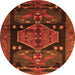 Square Animal Orange Traditional Rug, tr3356org