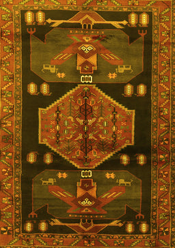Animal Yellow Traditional Rug, tr3356yw