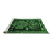 Sideview of Machine Washable Animal Emerald Green Traditional Area Rugs, wshtr3356emgrn