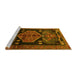 Sideview of Machine Washable Animal Yellow Traditional Rug, wshtr3356yw