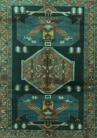 Animal Turquoise Traditional Rug, tr3356turq