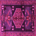 Square Machine Washable Animal Pink Traditional Rug, wshtr3356pnk