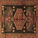 Square Animal Brown Traditional Rug, tr3356brn