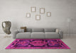 Machine Washable Animal Pink Traditional Rug in a Living Room, wshtr3356pnk