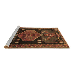 Sideview of Machine Washable Animal Brown Traditional Rug, wshtr3356brn