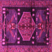 Square Animal Pink Traditional Rug, tr3356pnk