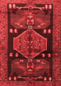 Animal Red Traditional Rug, tr3356red