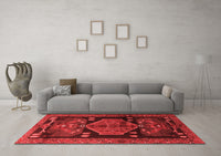 Machine Washable Animal Red Traditional Rug, wshtr3356red