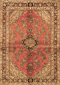 Medallion Brown Traditional Rug, tr3357brn