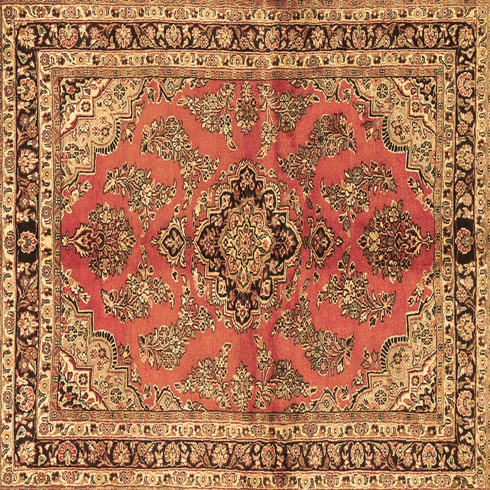Square Medallion Brown Traditional Rug, tr3357brn