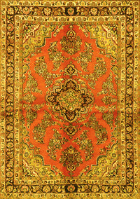 Medallion Yellow Traditional Rug, tr3357yw