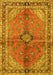 Medallion Yellow Traditional Rug, tr3357yw