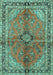 Medallion Turquoise Traditional Rug, tr3357turq