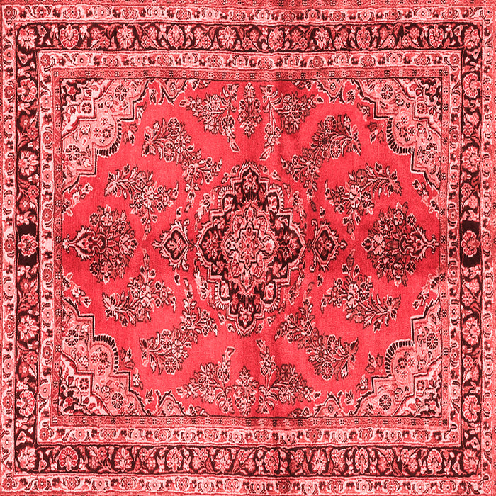 Machine Washable Medallion Red Traditional Rug, wshtr3357red