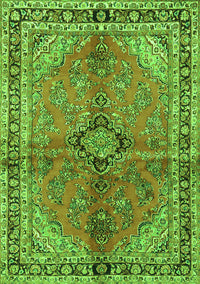 Medallion Green Traditional Rug, tr3357grn