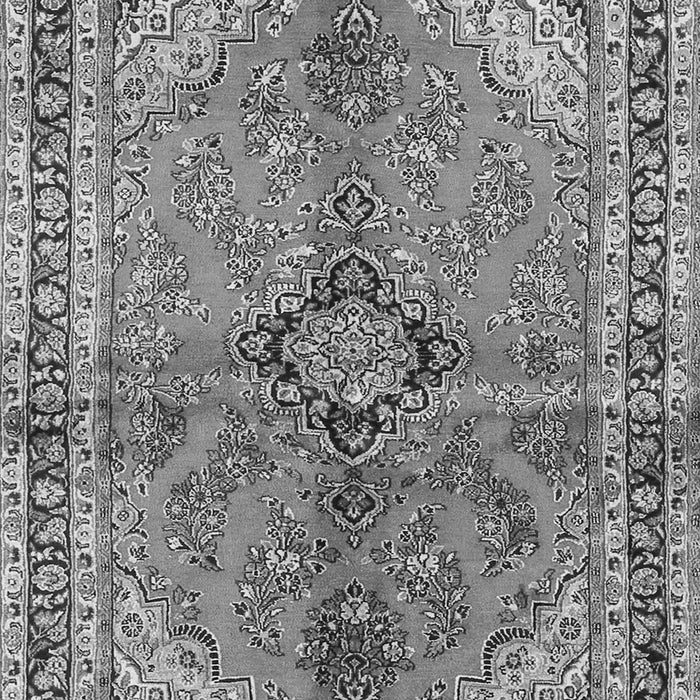Serging Thickness of Machine Washable Medallion Gray Traditional Rug, wshtr3357gry