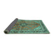 Sideview of Medallion Turquoise Traditional Rug, tr3357turq