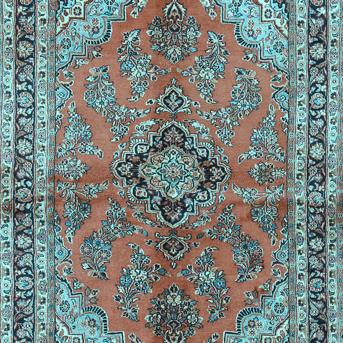 Medallion Light Blue Traditional Rug, tr3357lblu