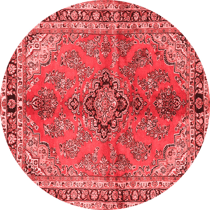 Machine Washable Medallion Red Traditional Rug, wshtr3357red