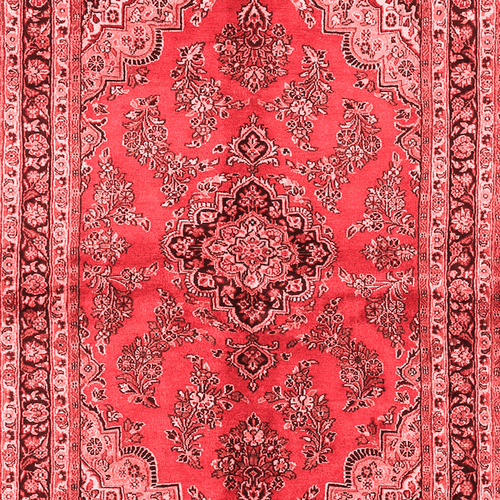 Machine Washable Medallion Red Traditional Rug, wshtr3357red