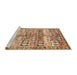 Sideview of Machine Washable Traditional Light Brown Rug, wshtr3358