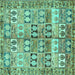 Square Machine Washable Persian Turquoise Traditional Area Rugs, wshtr3358turq