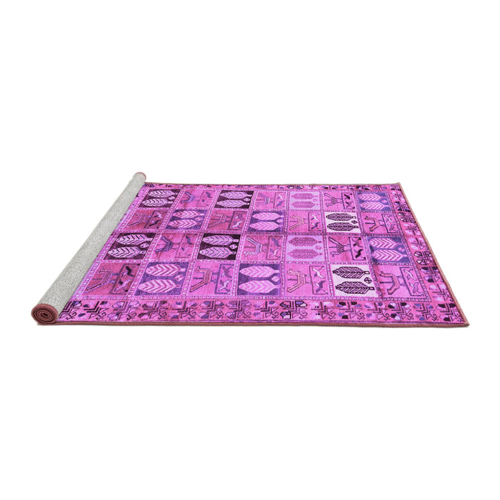 Sideview of Machine Washable Persian Purple Traditional Area Rugs, wshtr3358pur