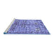 Sideview of Machine Washable Persian Blue Traditional Rug, wshtr3358blu