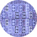 Round Persian Blue Traditional Rug, tr3358blu