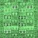 Square Persian Emerald Green Traditional Rug, tr3358emgrn