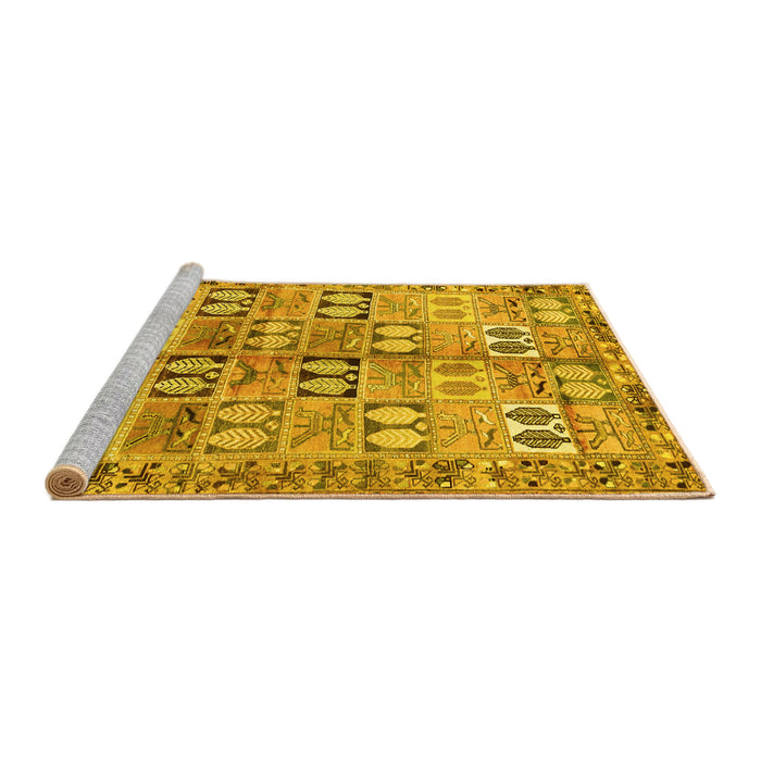 Sideview of Machine Washable Persian Yellow Traditional Rug, wshtr3358yw