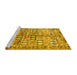 Sideview of Machine Washable Persian Yellow Traditional Rug, wshtr3358yw